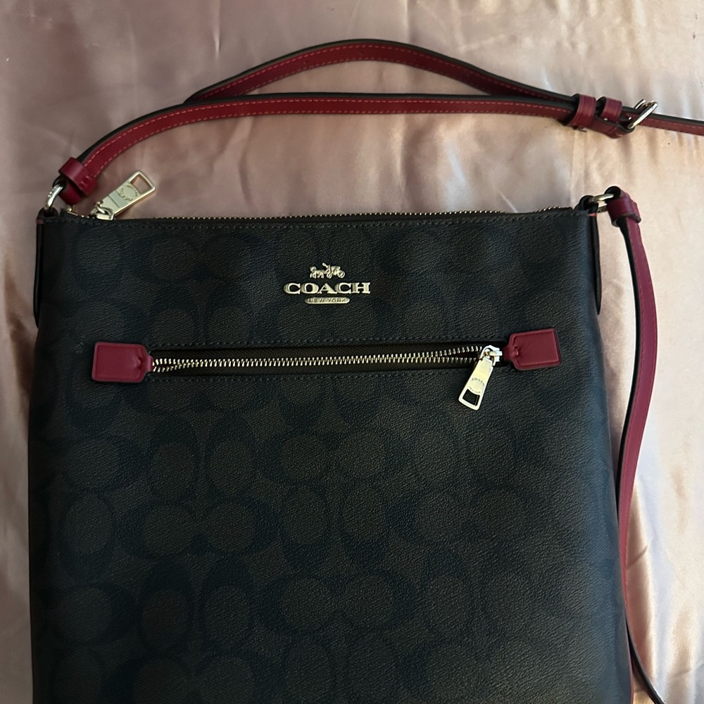 Coach Black and Burgundy red Crossbody Bag